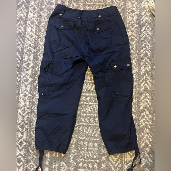 Lauren Ralph Lauren green label Navy Cargo Pants with Drawstring size 8 (P235) - Picture 8 of 9